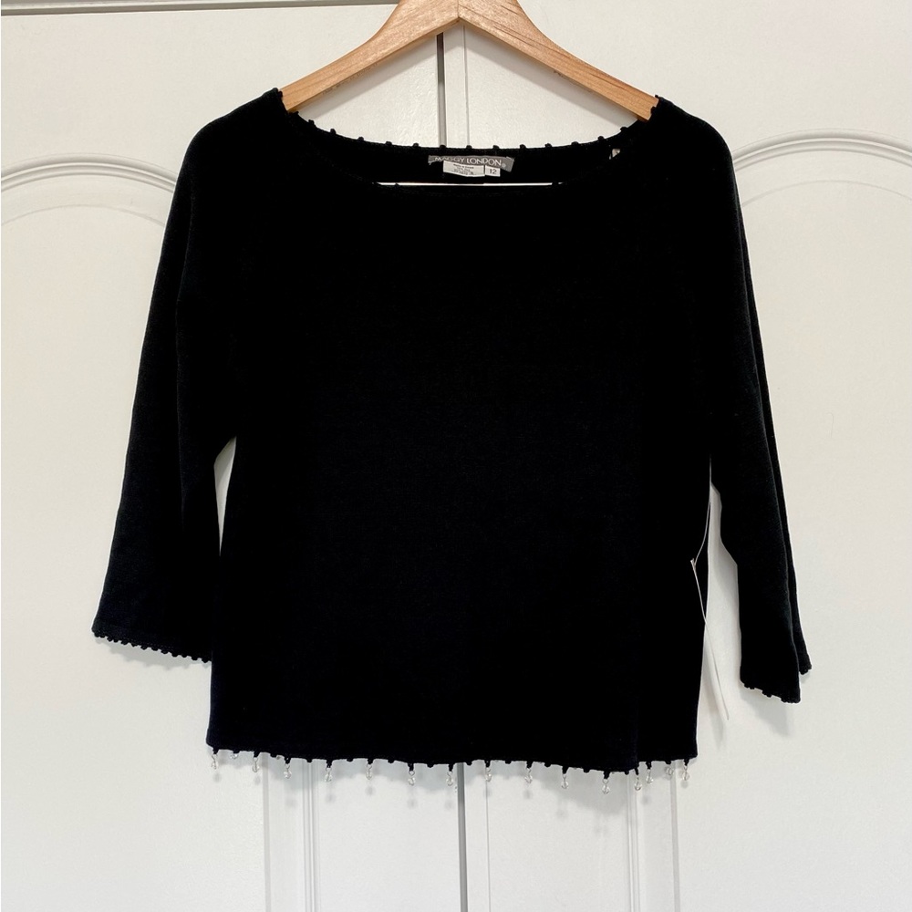 Maggy London knit top with crystal beads